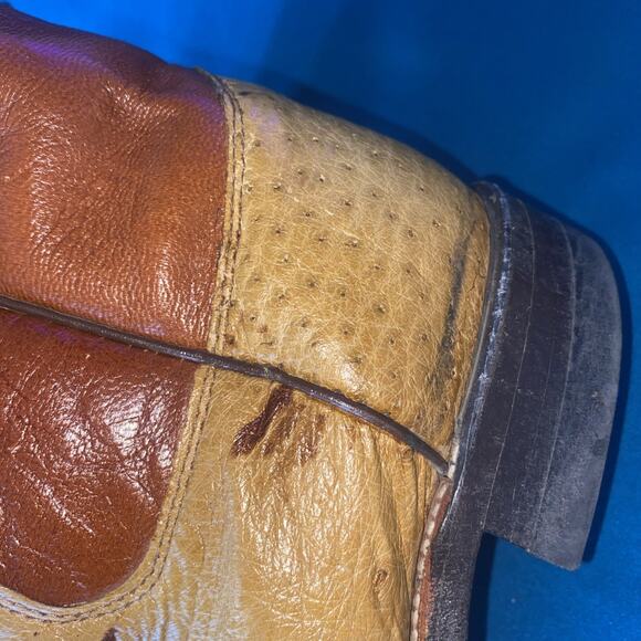 Justin Men 6 D Quill Ostrich Boots Leather #J 70570 Western Cowboy Rodeo - Picture 5 of 11